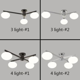 Nordic Glass Flush Mount Creatieve smeedijzeren plafondlamp