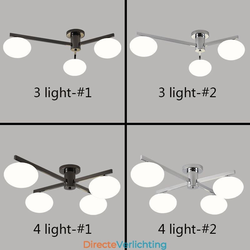 Nordic Glass Flush Mount Creatieve smeedijzeren plafondlamp