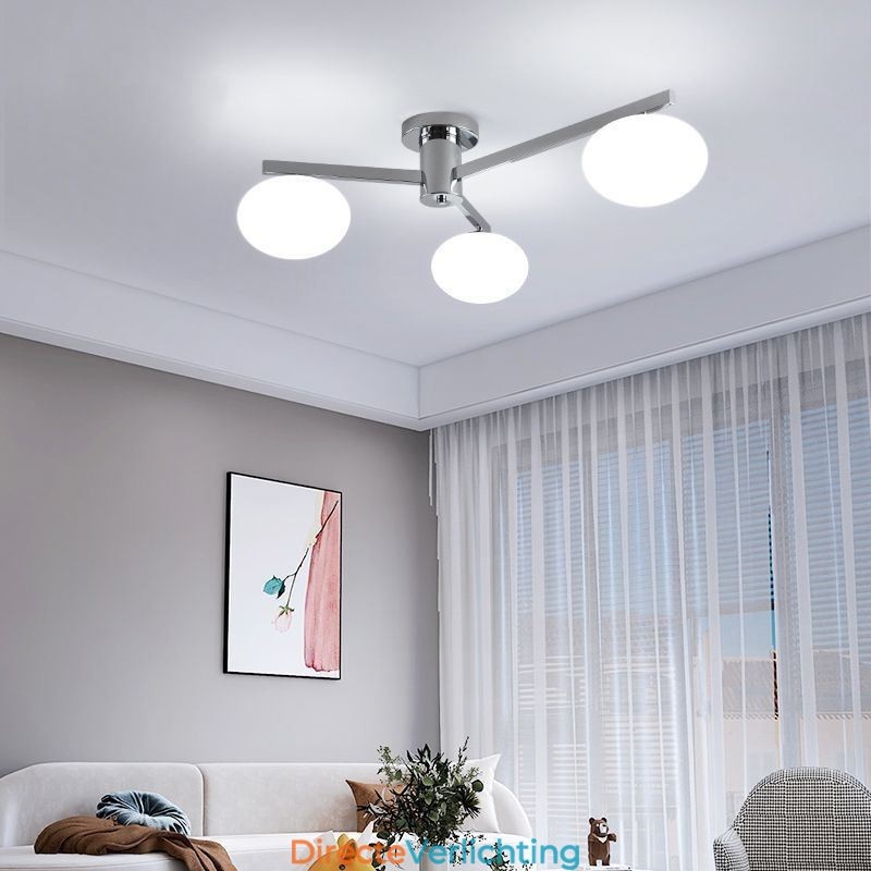 Nordic Glass Flush Mount Creatieve smeedijzeren plafondlamp