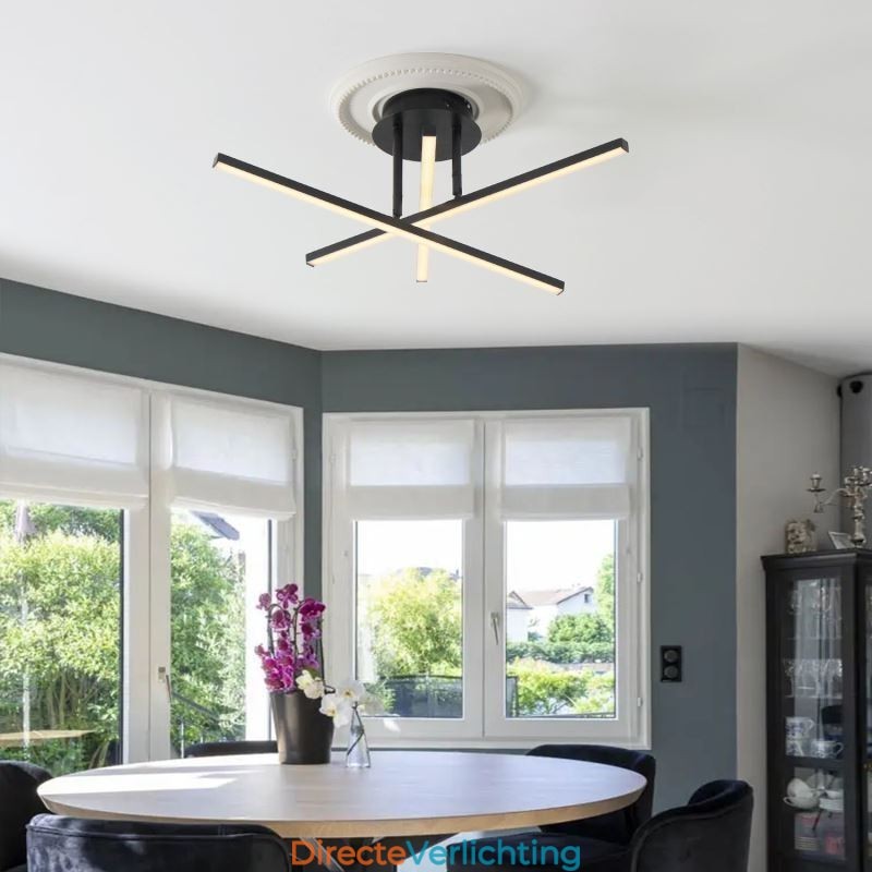 Moderne eenvoudige plafondlamp van aluminium met kunststrips