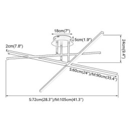Moderne eenvoudige plafondlamp van aluminium met kunststrips