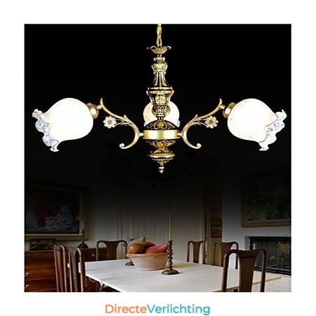 Bronzen kroonluchter drie lampen Europees retro klassiek Bronzen kroonluchter drie lampen Europees retro klassiek