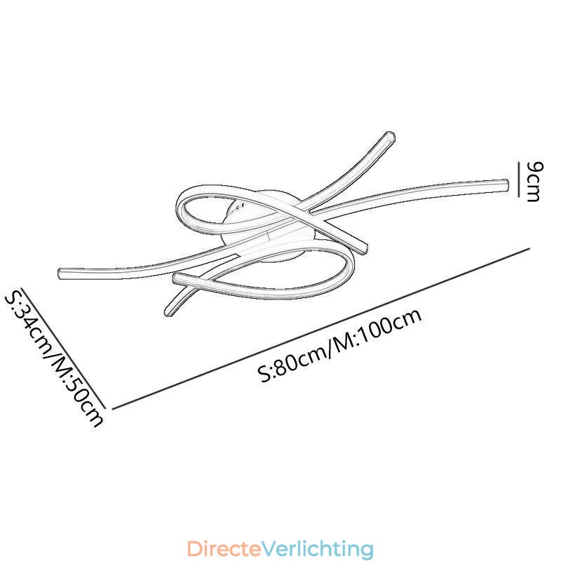 Minimalistische plafondlamp in de vorm van een vlinder van aluminium