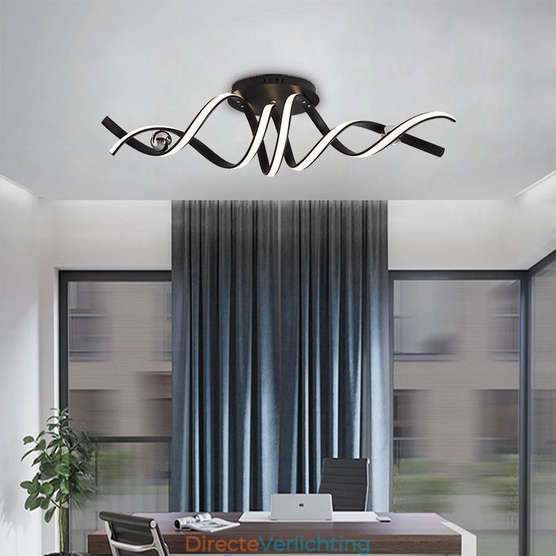Moderne plafondlamp van aluminium met spiraalvormige plafondmontage