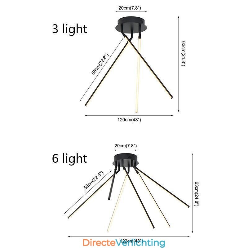 Creatieve plafondlamp in de vorm van een windmolen van aluminium