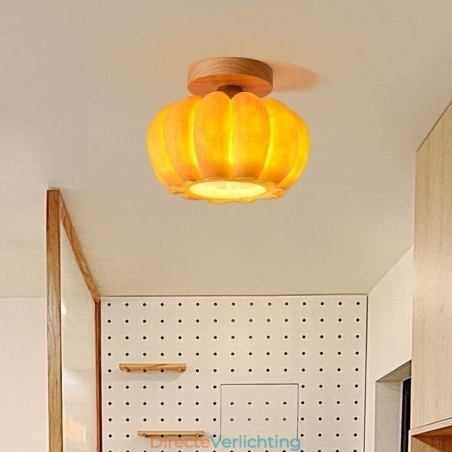 Enkelvoudige kop Pompoen Flush Mount Japanse Retro Plafondlampen Enkelvoudige kop Pompoen Flush Mount Japanse Retro Plafondlampen
