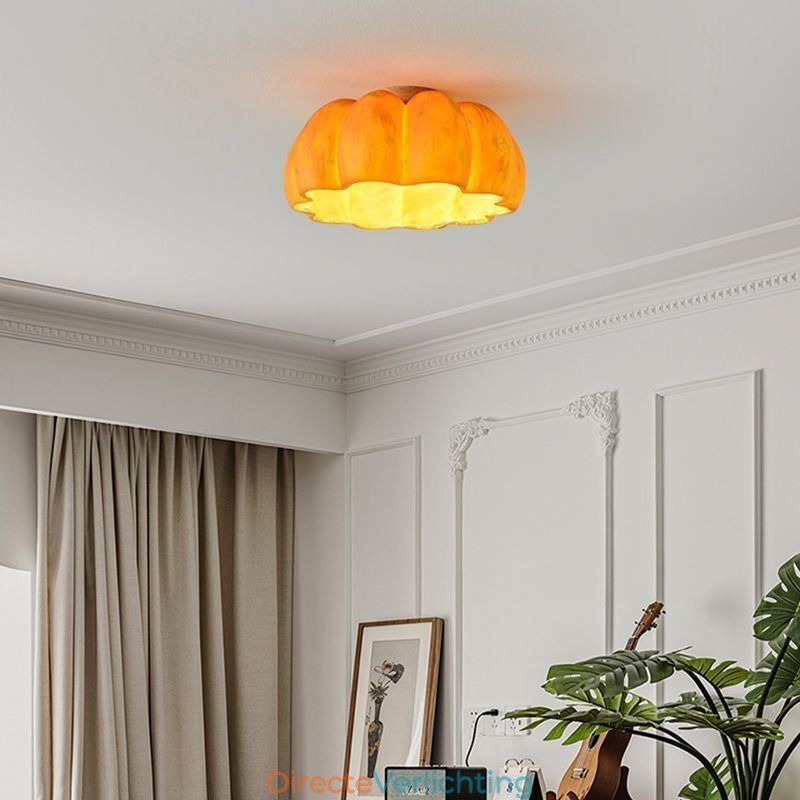 Enkelvoudige kop Pompoen Flush Mount Japanse Retro Plafondlampen