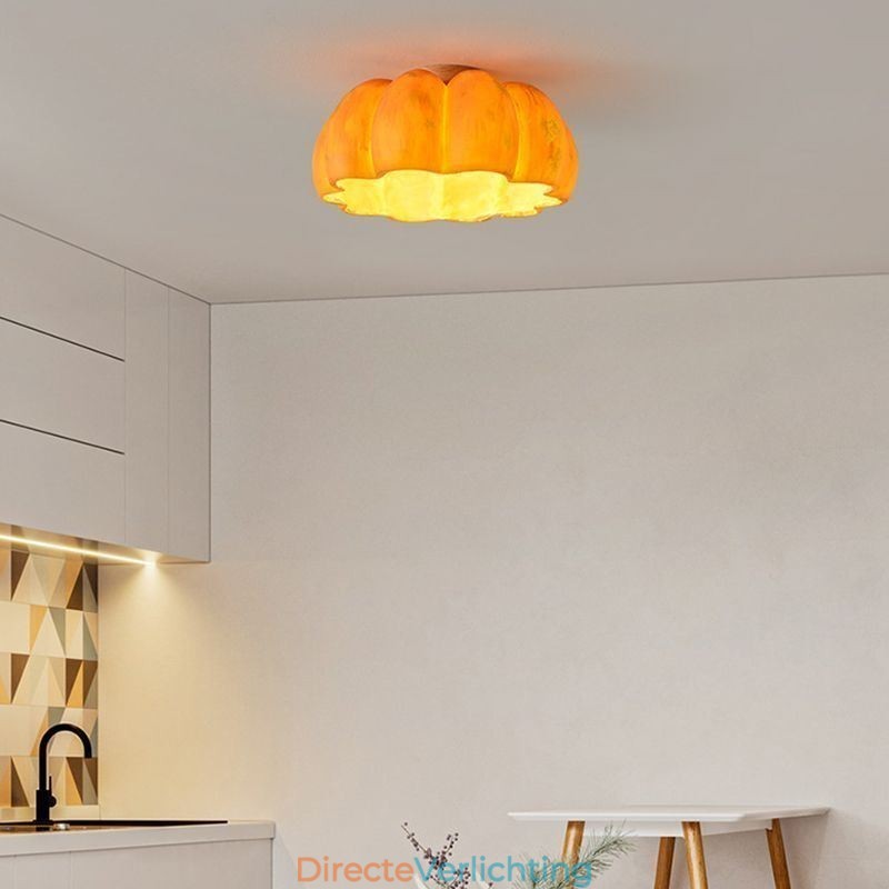 Enkelvoudige kop Pompoen Flush Mount Japanse Retro Plafondlampen
