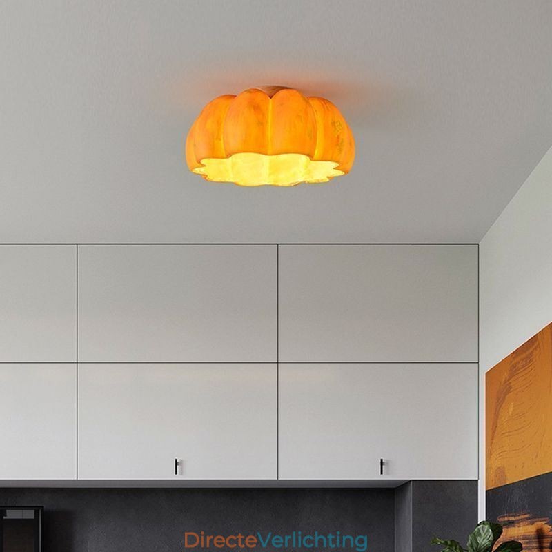 Enkelvoudige kop Pompoen Flush Mount Japanse Retro Plafondlampen