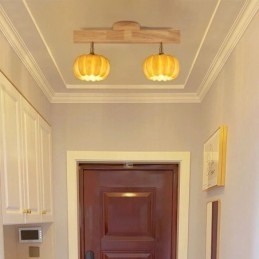 Dubbele kleine pompoen plafondlamp in Japanse retro-stijl