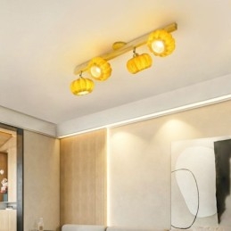 Dubbele kleine pompoen plafondlamp in Japanse retro-stijl