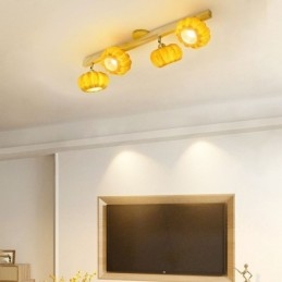 Dubbele kleine pompoen plafondlamp in Japanse retro-stijl