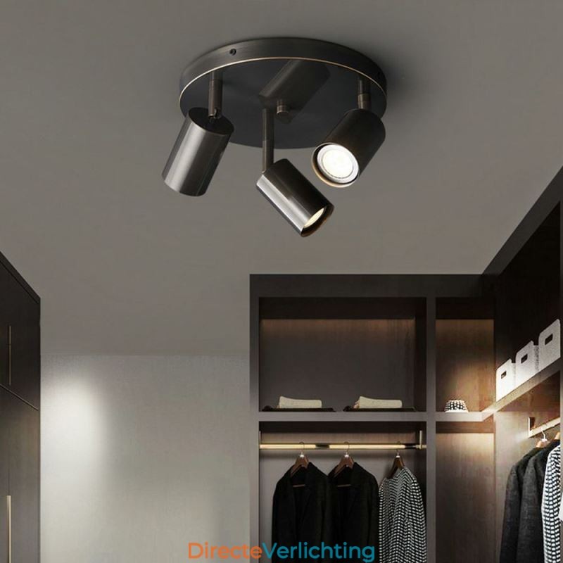 Moderne inbouw gouden zwarte inbouw met 3 lampen koperen kunstverlichting voor thuis