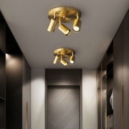 Moderne inbouw gouden zwarte inbouw met 3 lampen koperen kunstverlichting voor thuis