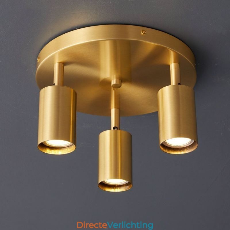 Moderne inbouw gouden zwarte inbouw met 3 lampen koperen kunstverlichting voor thuis