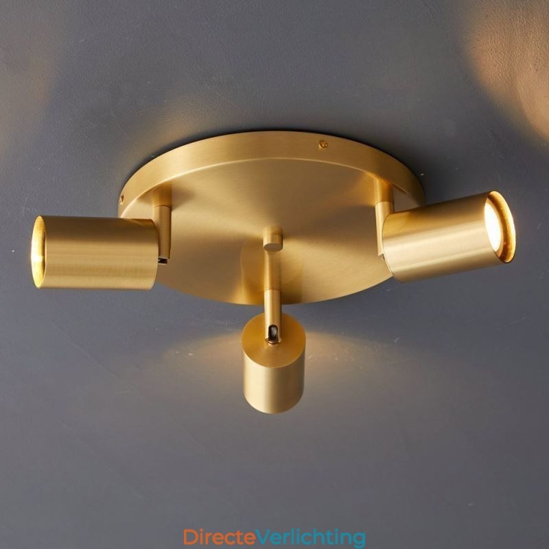 Moderne inbouw gouden zwarte inbouw met 3 lampen koperen kunstverlichting voor thuis