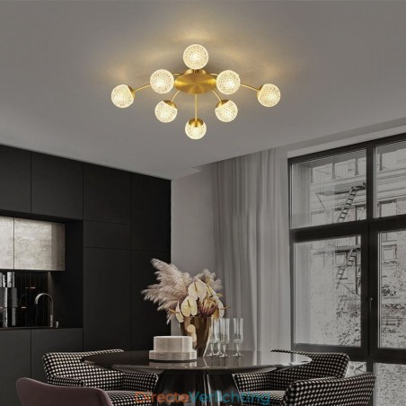 Moderne plafondlamp met gouden plafondbevestiging, decoratieve verlichtingsarmatuur Moderne plafondlamp met gouden plafondbevestiging, decoratieve verlichtingsarmatuur