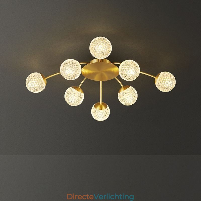 Moderne plafondlamp met gouden plafondbevestiging, decoratieve verlichtingsarmatuur