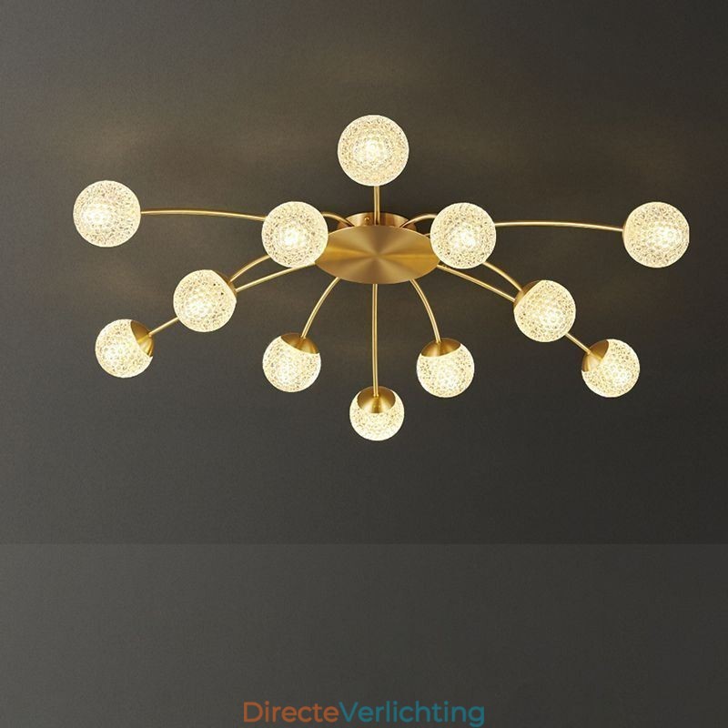 Moderne plafondlamp met gouden plafondbevestiging, decoratieve verlichtingsarmatuur