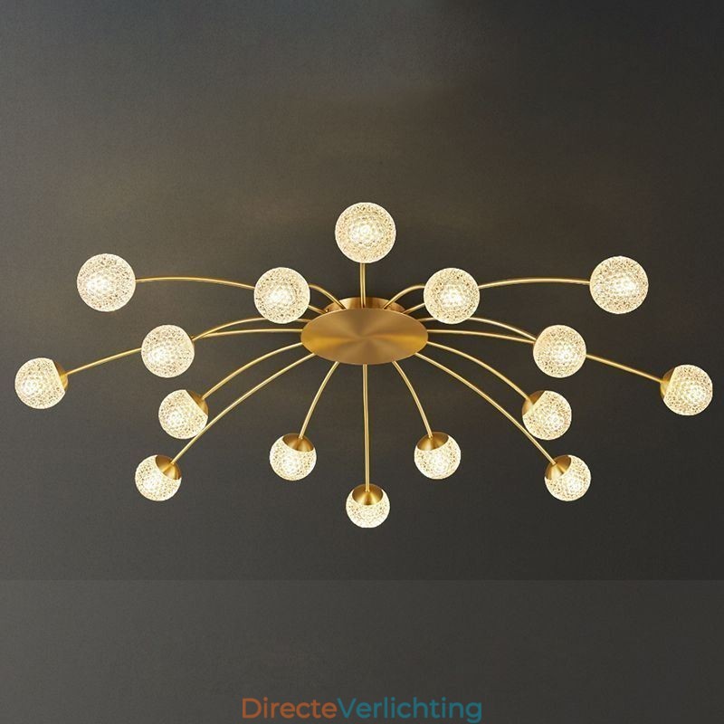 Moderne plafondlamp met gouden plafondbevestiging, decoratieve verlichtingsarmatuur