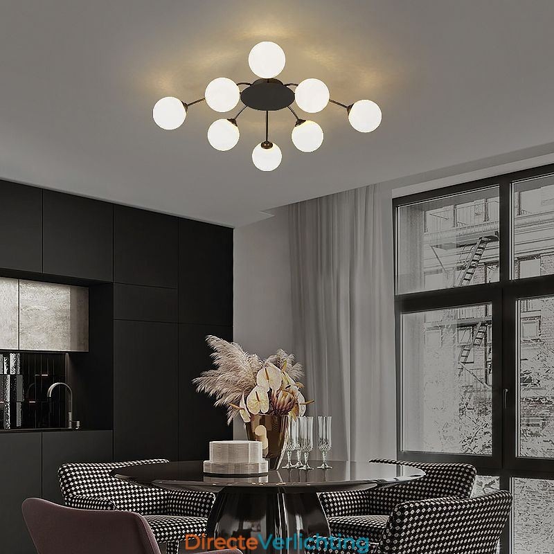 Moderne, inbouw zwarte plafondlamp, decoratieve verlichtingsarmatuur