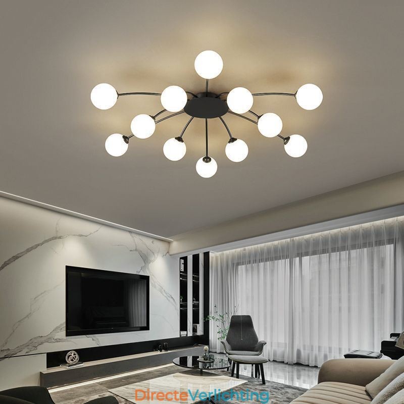 Moderne, inbouw zwarte plafondlamp, decoratieve verlichtingsarmatuur