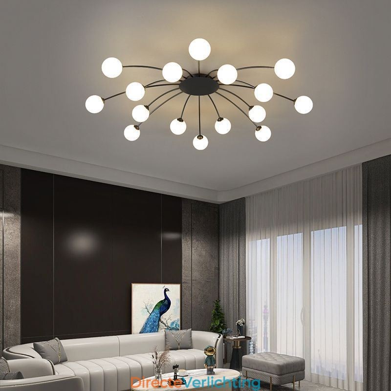 Moderne, inbouw zwarte plafondlamp, decoratieve verlichtingsarmatuur