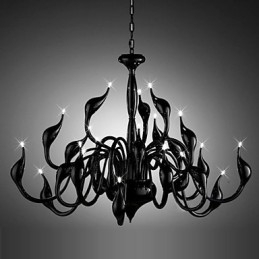 Moderne kroonluchterlamp 24 lampen G4 zwart schilderij