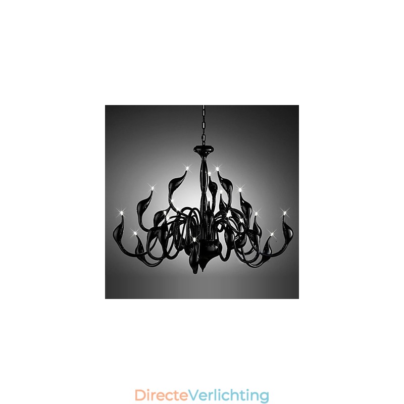 Moderne kroonluchterlamp 24 lampen G4 zwart schilderij