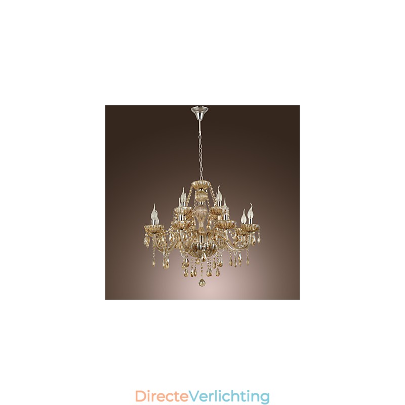 Kroonluchter Kristal Luxe Modern 2 Lagen Woonkamer 12 Lampen