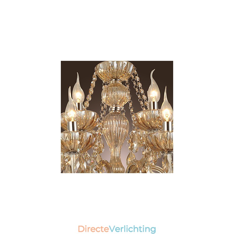 Kroonluchter Kristal Luxe Modern 2 Lagen Woonkamer 12 Lampen