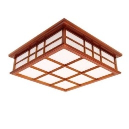 Retro stijl plafondlamp houten inbouw