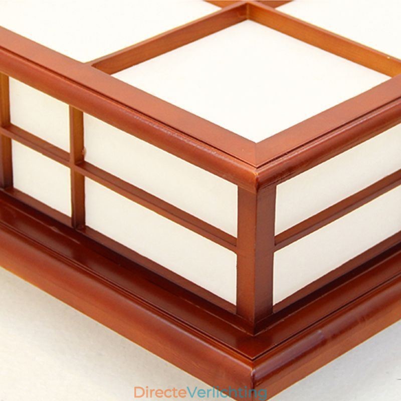 Retro stijl plafondlamp houten inbouw