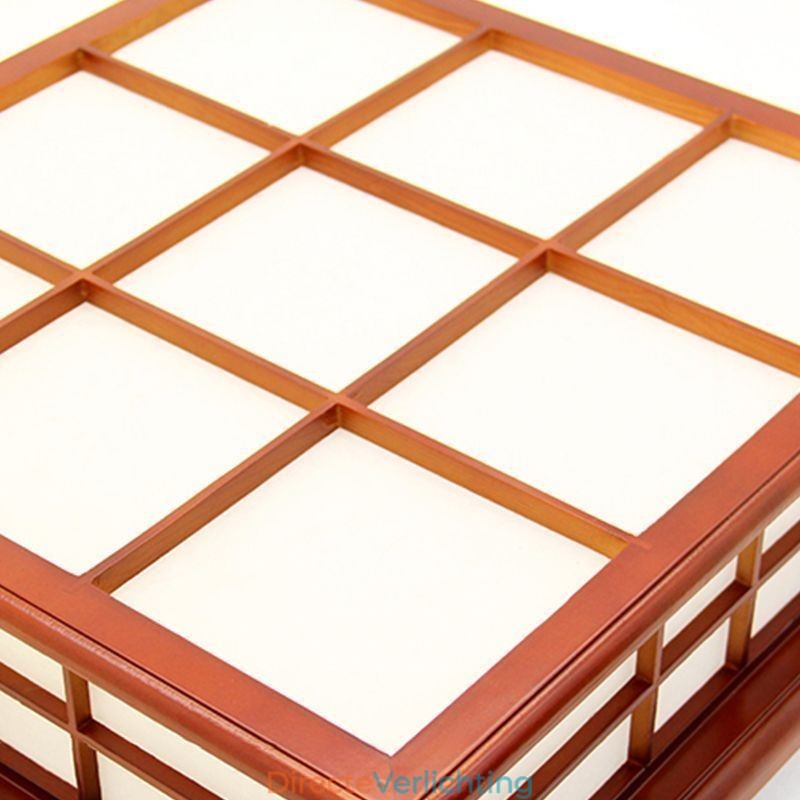 Retro stijl plafondlamp houten inbouw