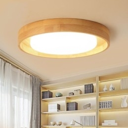Moderne plafondlamp Houten acryl ronde plafondlamp