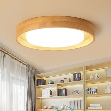 Moderne plafondlamp Houten acryl ronde plafondlamp Moderne plafondlamp Houten acryl ronde plafondlamp