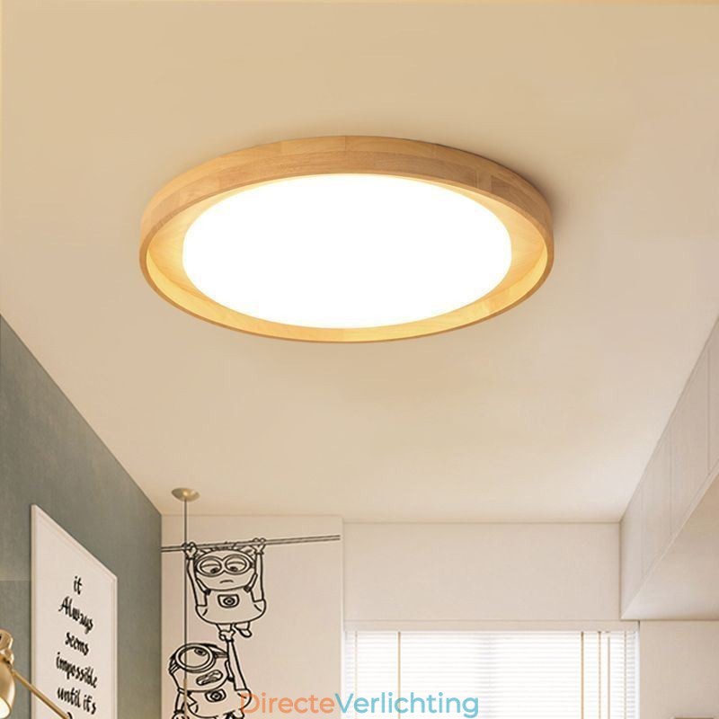 Moderne plafondlamp Houten acryl ronde plafondlamp