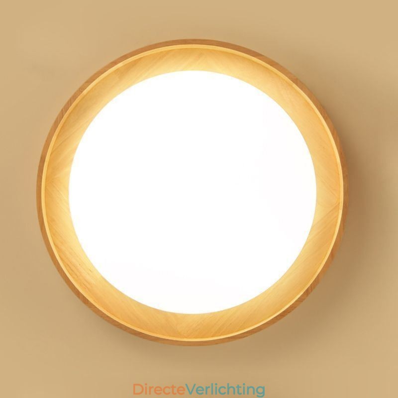 Moderne plafondlamp Houten acryl ronde plafondlamp