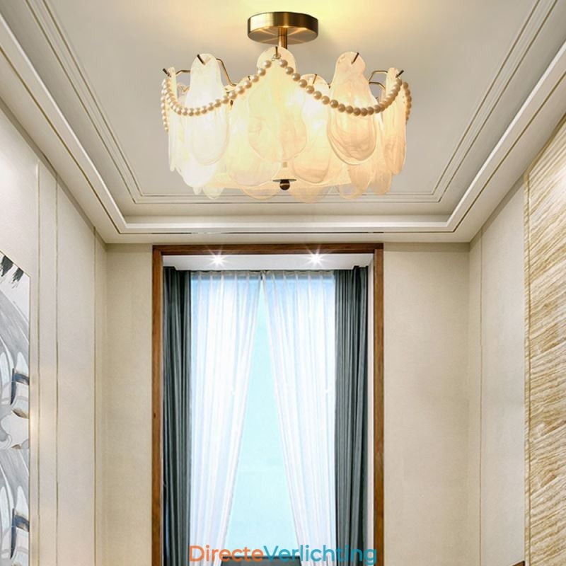 Europese ijzeren plafondlamp Elegante glazen plafondlamp