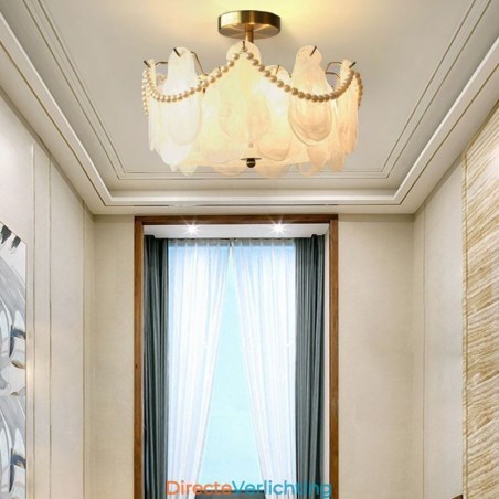 Europese ijzeren plafondlamp Elegante glazen plafondlamp