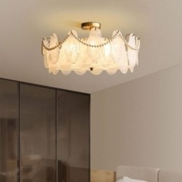 Europese ijzeren plafondlamp Elegante glazen plafondlamp
