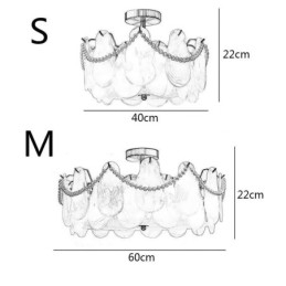 Europese ijzeren plafondlamp Elegante glazen plafondlamp