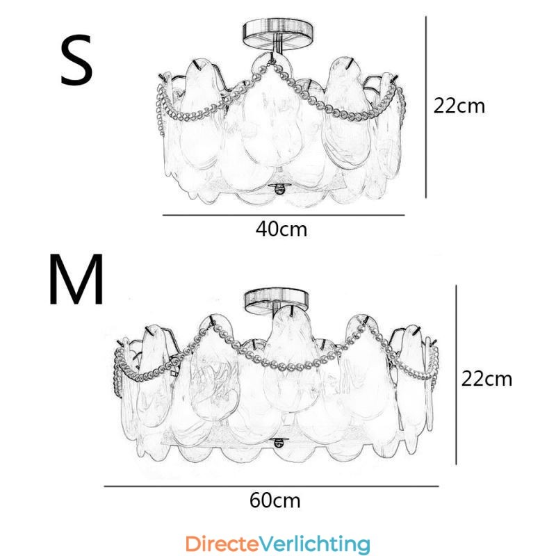 Europese ijzeren plafondlamp Elegante glazen plafondlamp