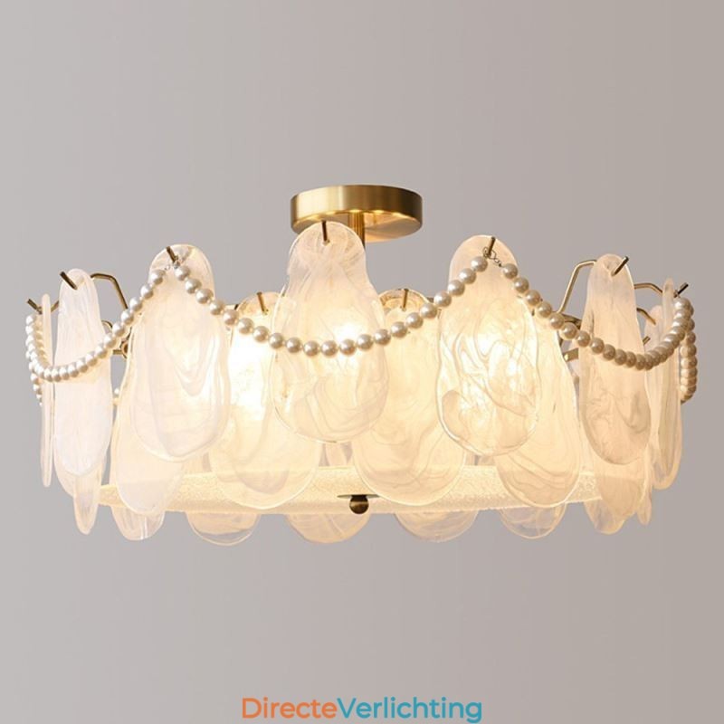 Europese ijzeren plafondlamp Elegante glazen plafondlamp