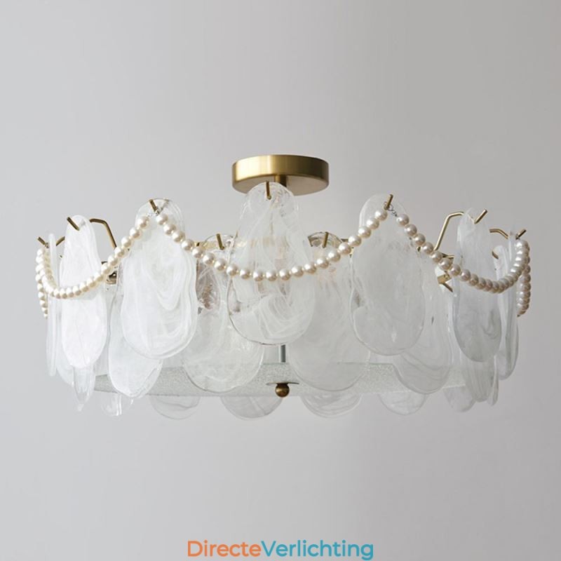 Europese ijzeren plafondlamp Elegante glazen plafondlamp