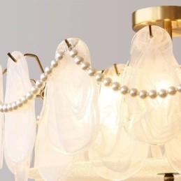 Europese ijzeren plafondlamp Elegante glazen plafondlamp