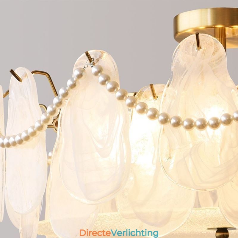 Europese ijzeren plafondlamp Elegante glazen plafondlamp