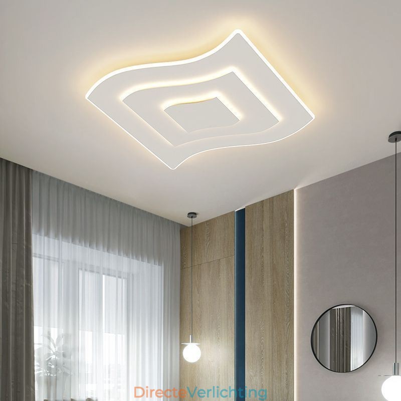 Moderne plafondlamp vierkant acryl inbouw