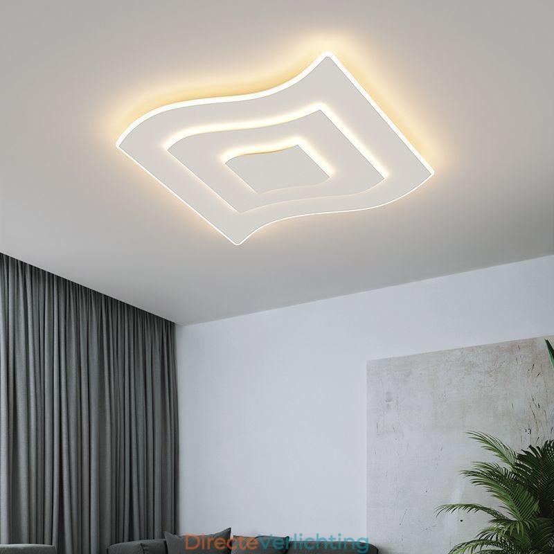 Moderne plafondlamp vierkant acryl inbouw