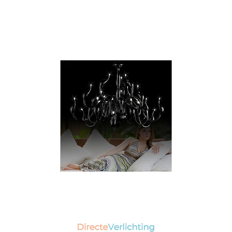 Moderne kroonluchterlamp 24 lampen G4 zwart schilderij